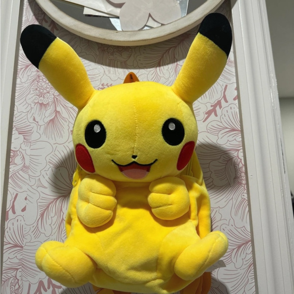Yellow Pikachu Plush Backpack